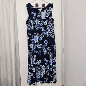 NWT COLDWATER CREEK Sweetheart Maxi Dress BLUE FLORAL Size 18